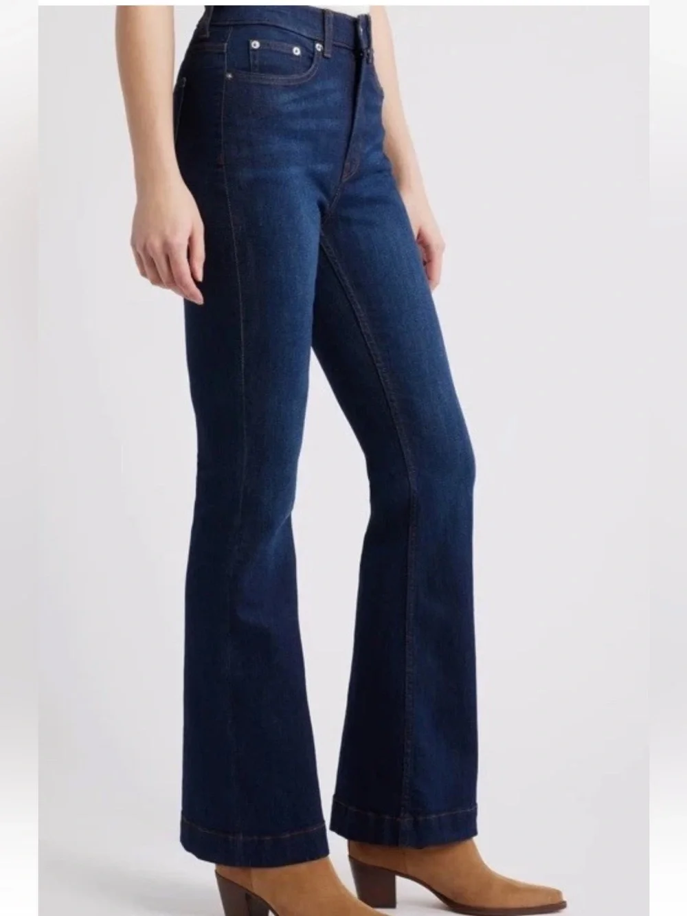 SPANXsculpt ReDefine High Waist Flare Leg Spanx Jeans Indigo Size 10 - Picture 3 of 9